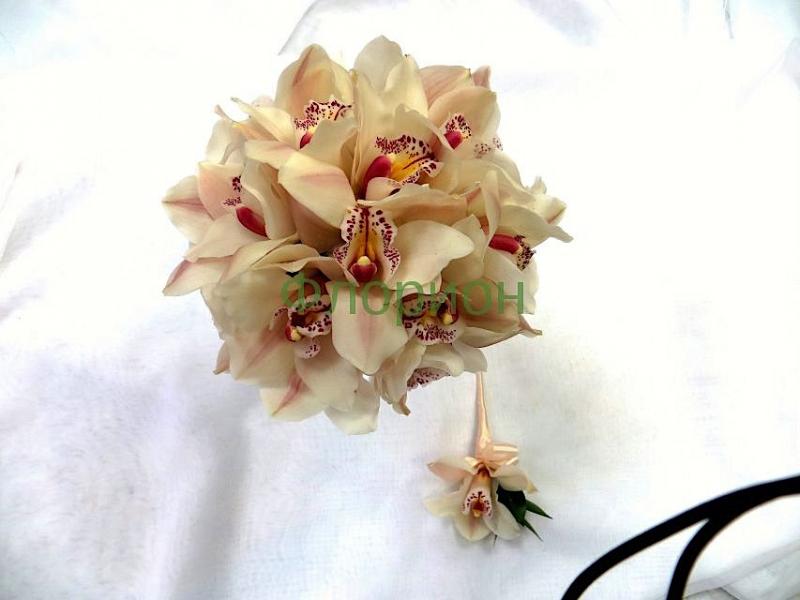 Букет невесты с орхидеями Бело-розовый 1
