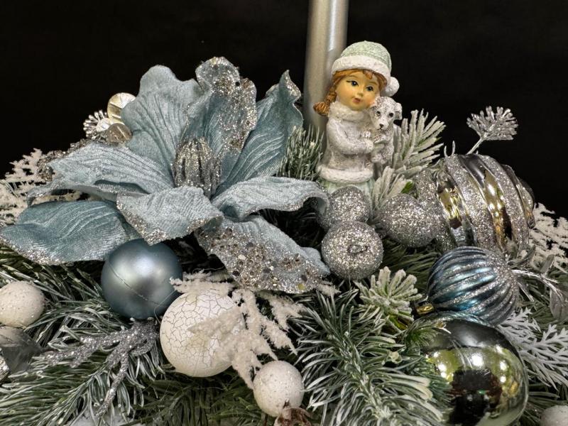  Новогодняя композиция со свечой Огонек дружбы