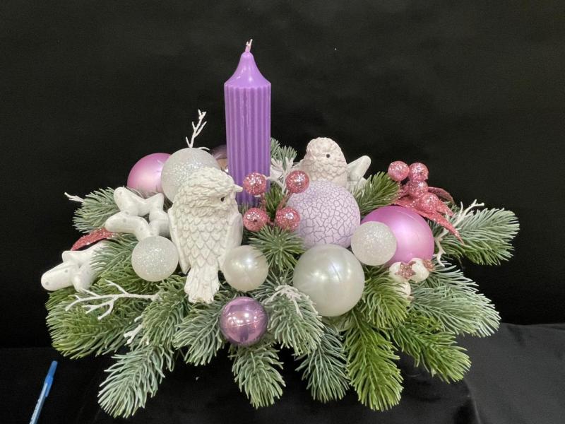 Новогодняя композиция со свечой Ночной разговор