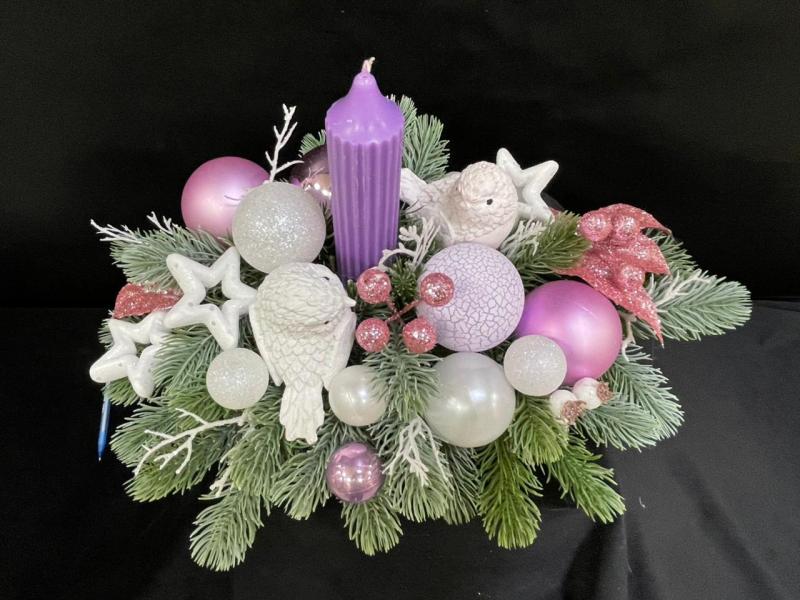 Новогодняя композиция со свечой Ночной разговор