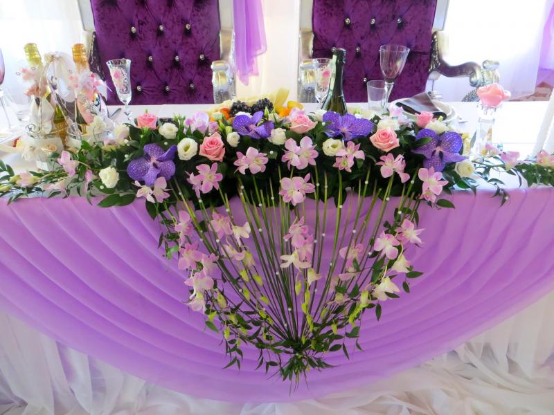 Композиция на свадебный стол Сиреневый сад