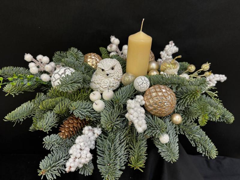 Новогодняя композиция с нобилисом Лесной огонек