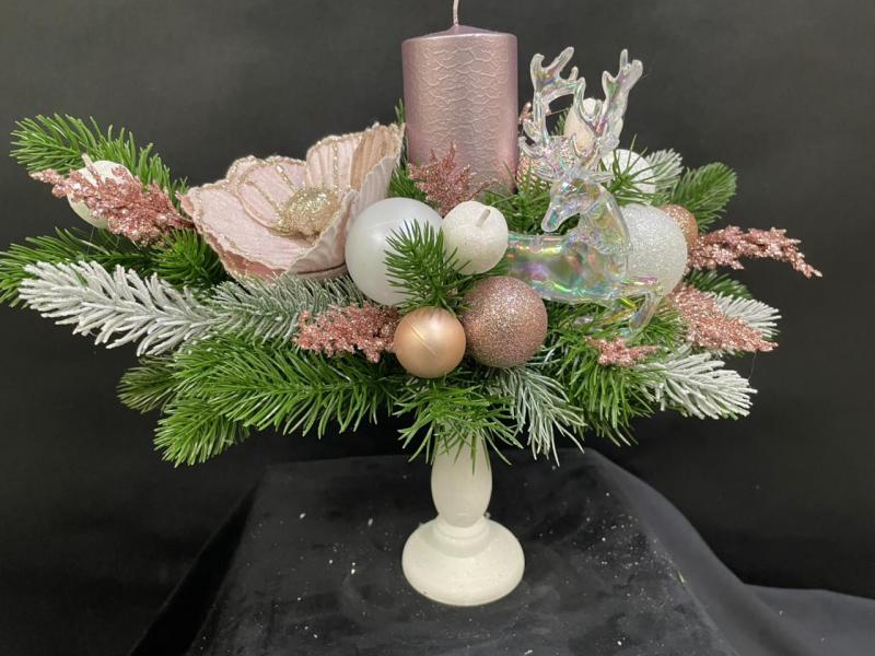  Новогодняя композиция со свечой На встречу