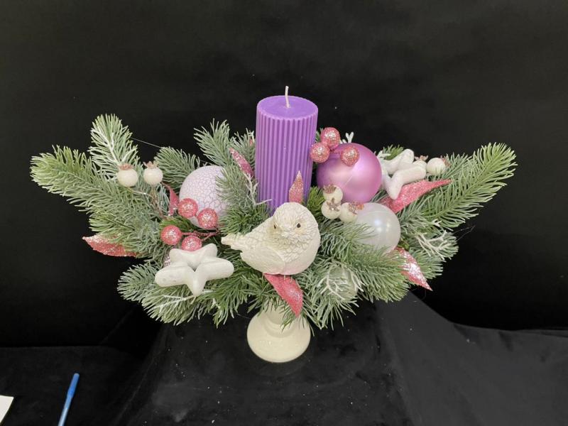  Новогодняя композиция со свечой Зимние напевы