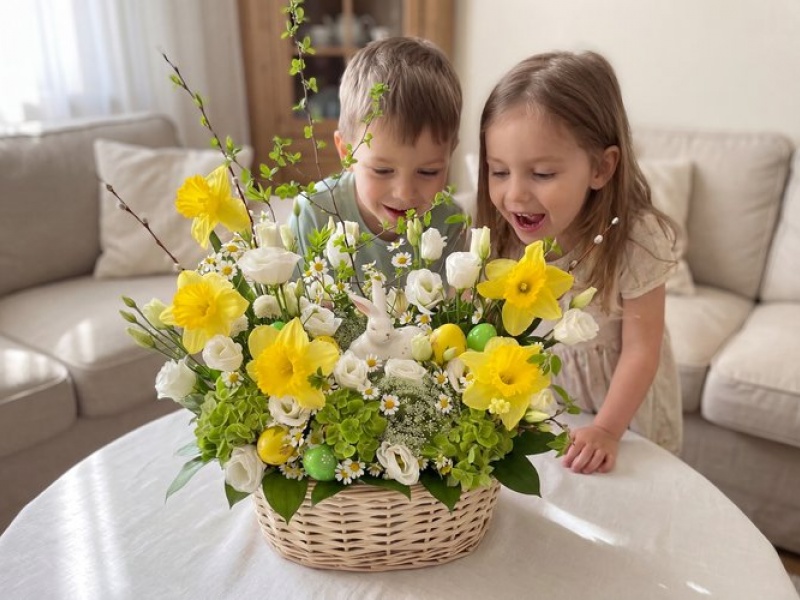 Композиция из живых цветов Дыхание весны 