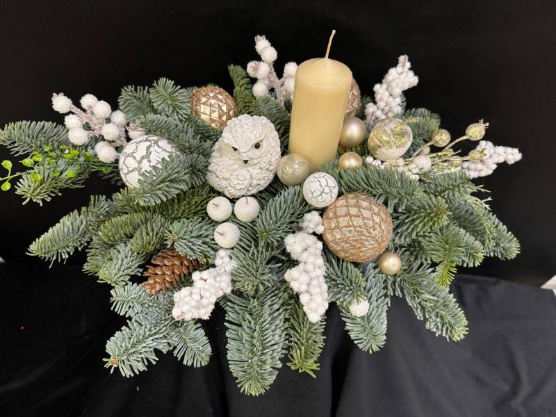 Новогодняя композиция с нобилисом Лесной огонек