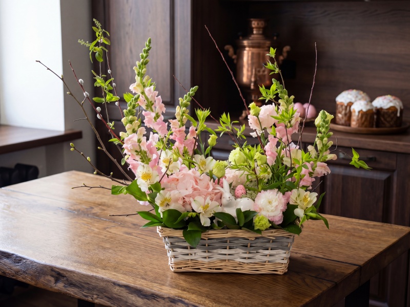 Композиция из живых цветов Утро в день Пасхи 